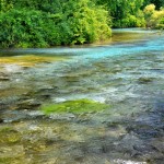 River Flowing Out of the Blue Eye Spring, Albania
